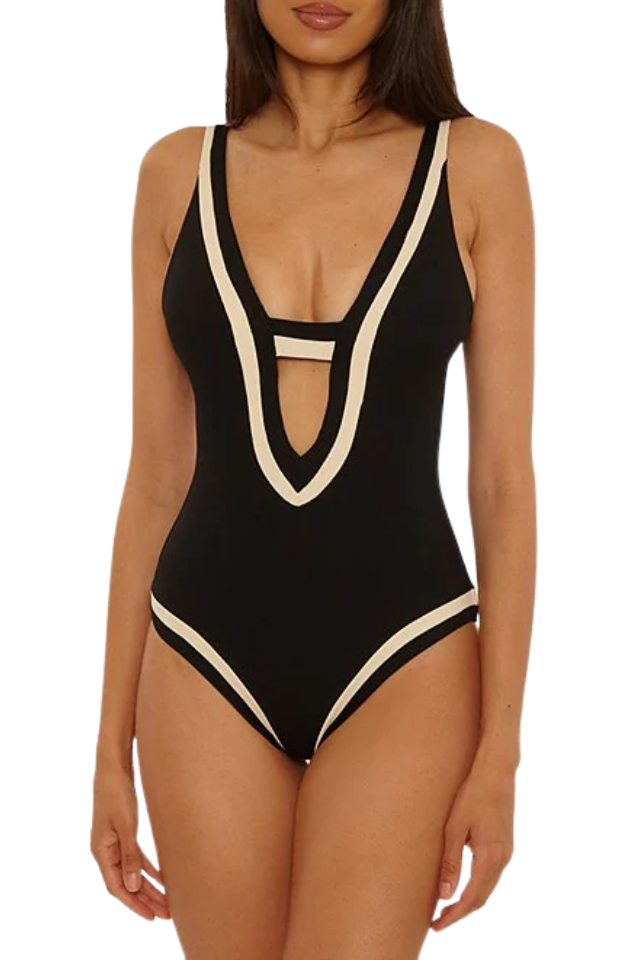 Becca Coast Line 1PC Plunge - Black Tan
