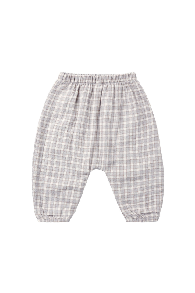 Quincy Mae Woven Pant - Blue Gingham