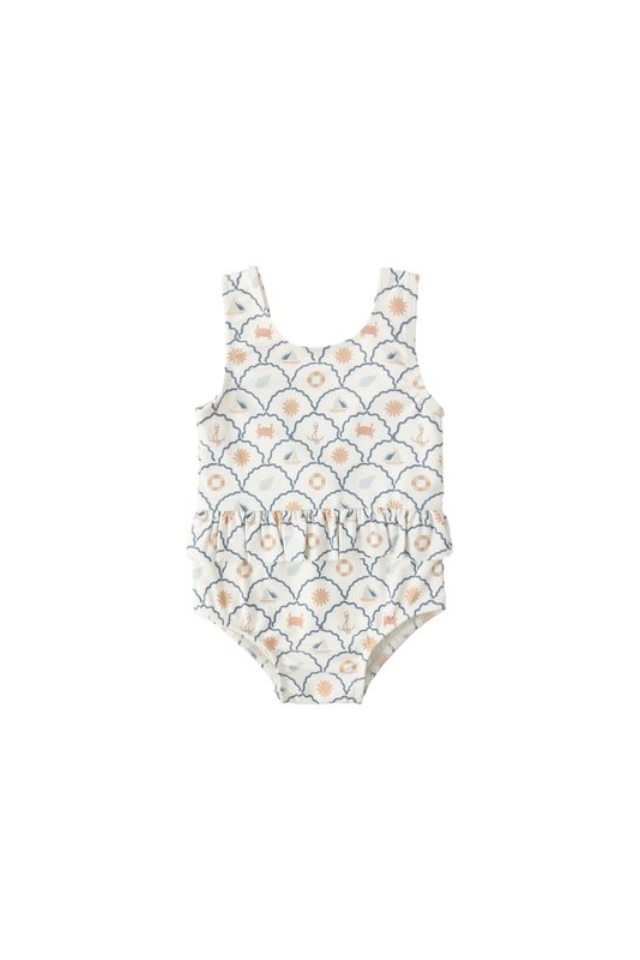 Rylee + Cru Skirted One-Piece - Nautical