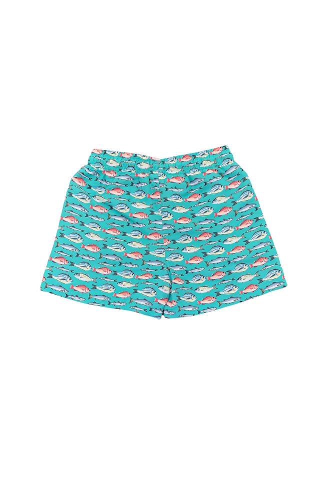 SWB Saint Simons Swim Trunk - Aqua Fish