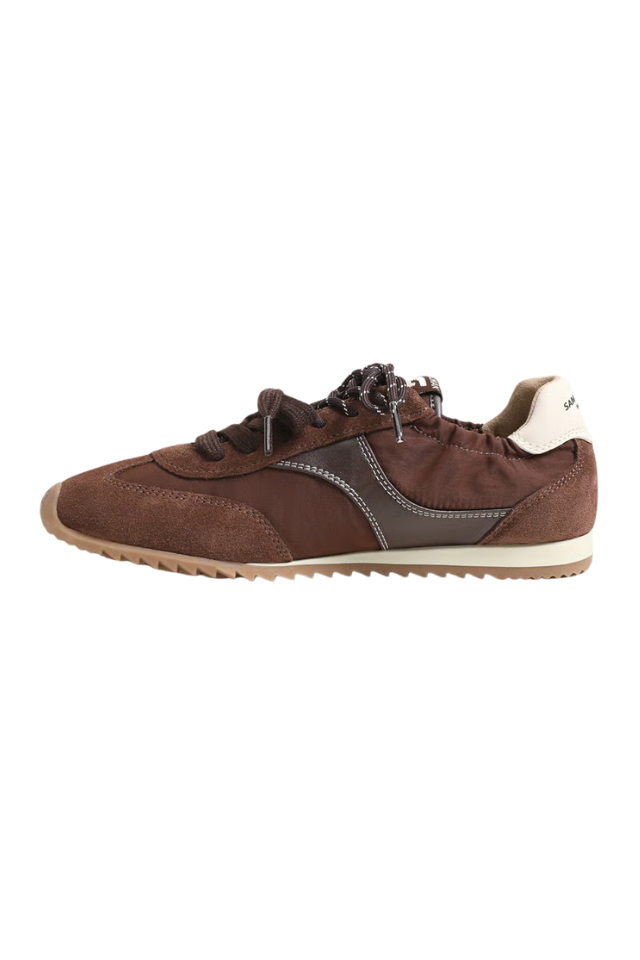 Sam Edelman Ivanna Lace Up Sneaker - Java Nylon Suede