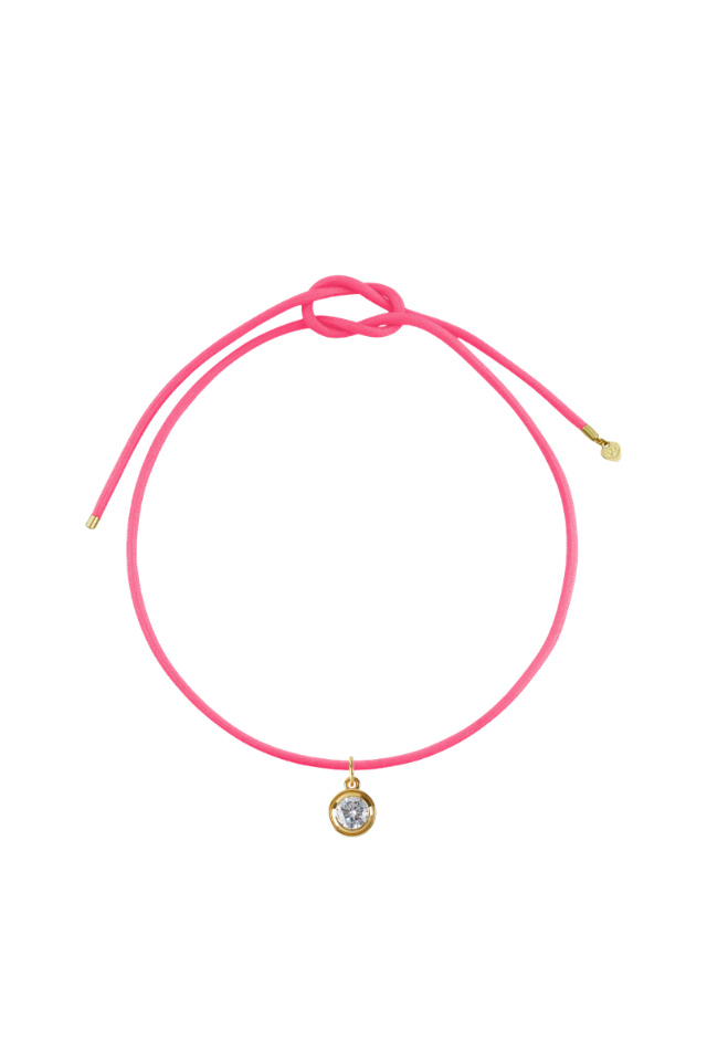 HART Sherbet Pink Necklace Cord with Bezel Charm
