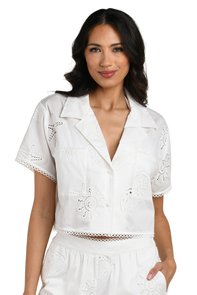 La Blanca Bayside Short Sleeve Button Up Shirt - White