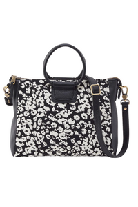 HOBO Sheila Medium Satchel - Black and White Leopard