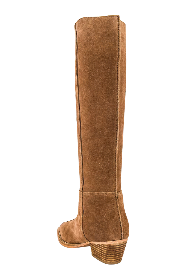 Free People Sway Low Slouch Boot - Burnt Caramel Suede