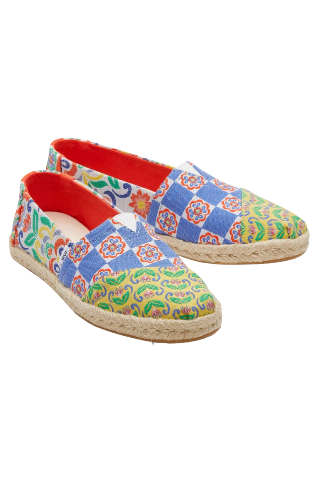 TOMS Alpargata Rope Espadrille Jacquard - Red Multi Mediterranean Tiles