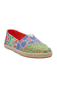 TOMS Alpargata Rope Espadrille Jacquard - Red Multi Mediterranean Tiles