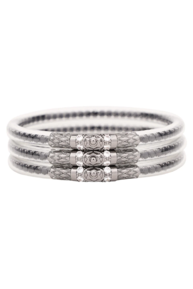 BuDhaGirl Three Queens All Weather Bangle - Black Spinel