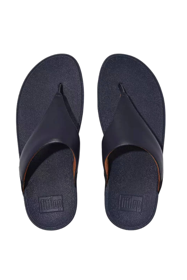 Fit Flop Lulu Leather Toepost - Deepest Blue