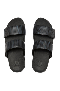 Fit Flop Mina Textured Glitz Slides - All Black
