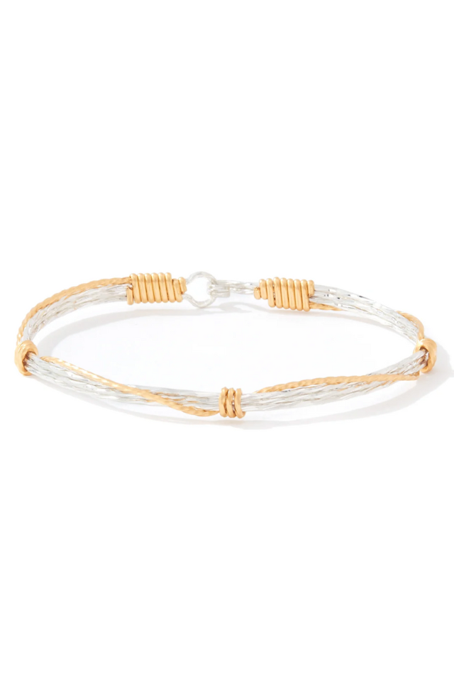 Ronaldo Leap of Faith Bracelet- Sterling Silver with 14k Gold Artist Wire