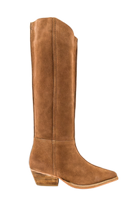 Free People Sway Low Slouch Boot - Burnt Caramel Suede