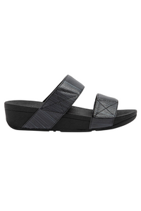 Fit Flop Mina Textured Glitz Slides - All Black