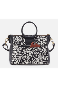 HOBO Sheila Medium Satchel - Black and White Leopard