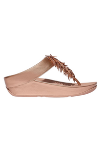 Fit Flop Rumba Beaded Metallic Toe Post Sandals - Rose Gold